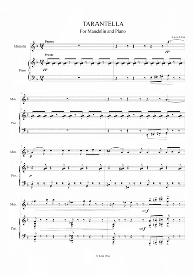 Tarantella for Mandolin and Piano