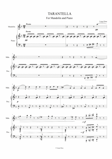 Tarantella for Mandolin and Piano