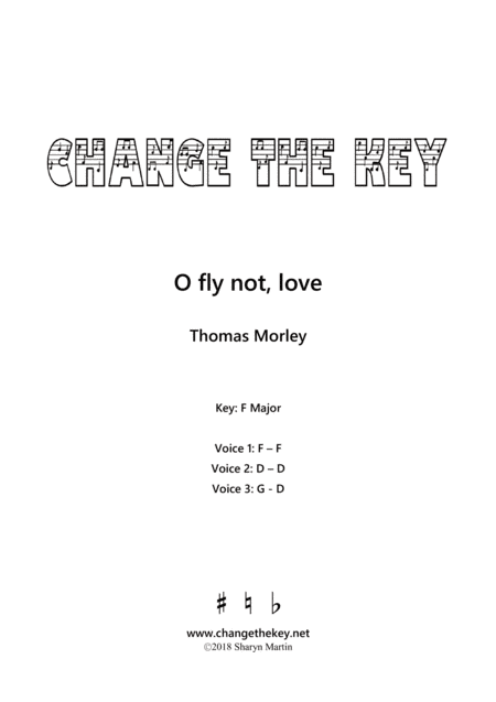 O fly not, love - F Major (arr. Change the Key)