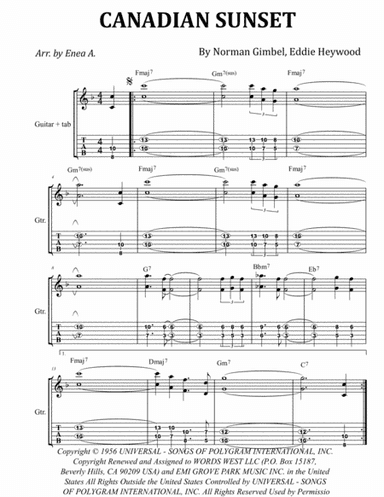 Canadian Sunset (arr. Enea A.)