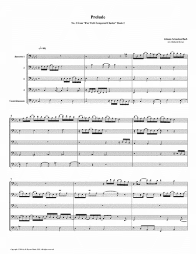 Prelude 02 from Well-Tempered Clavier, Book 2 (Bassoon Quintet) (arr. Richard Byrnes)