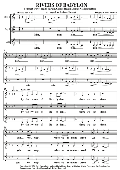 Rivers Of Babylon (arr. Andrew Emmet)