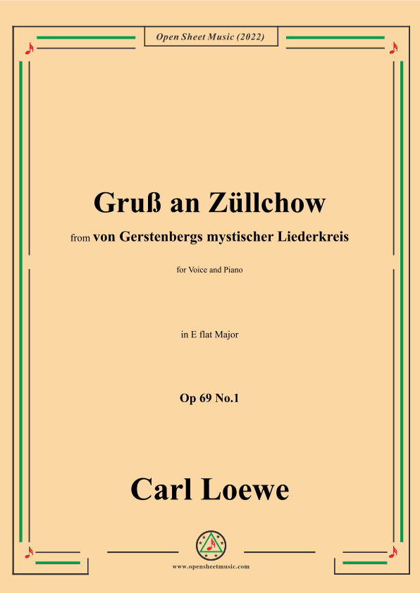 Loewe-Gruß an Züllchow,Op 69 No.1,in E flat minor (arr. OSM Press)