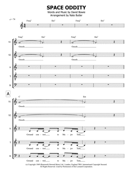 Space Oddity (arr. Nate Butler)