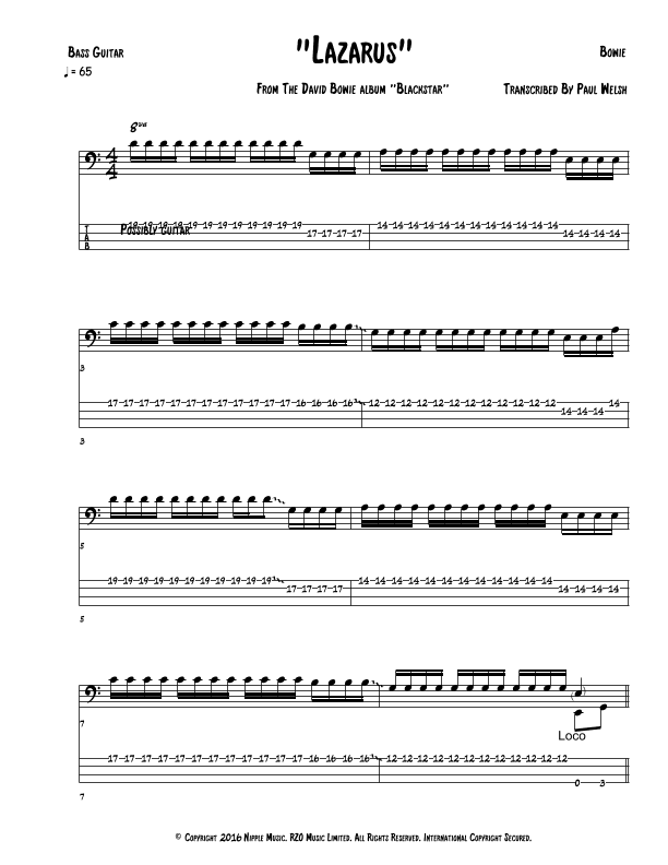 Lazarus (arr. Accubass)