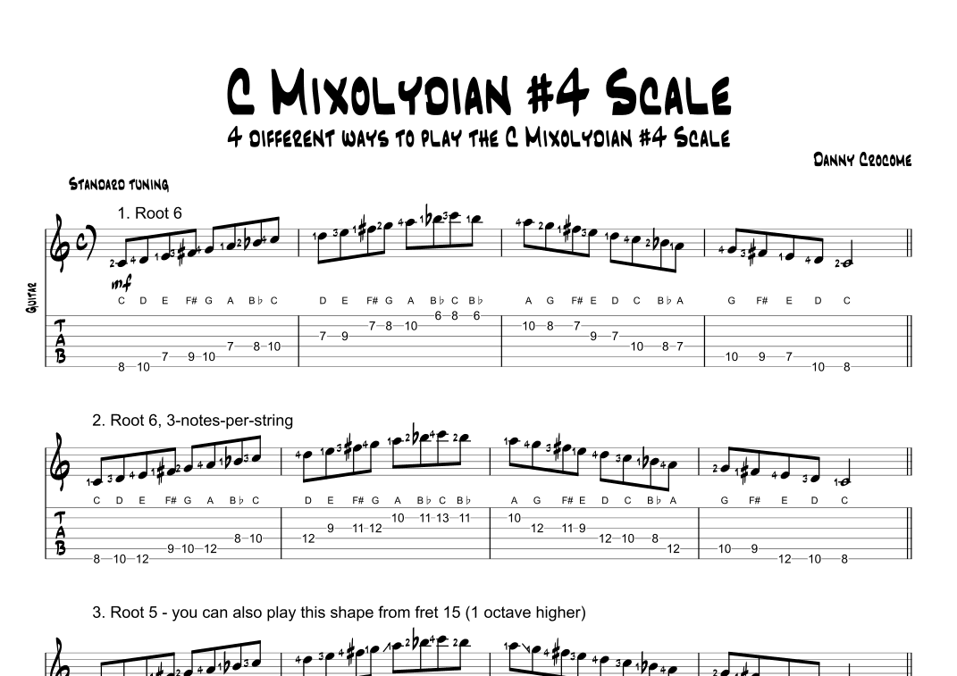 C Mixolydian #4 Scale (4 Ways to Play)