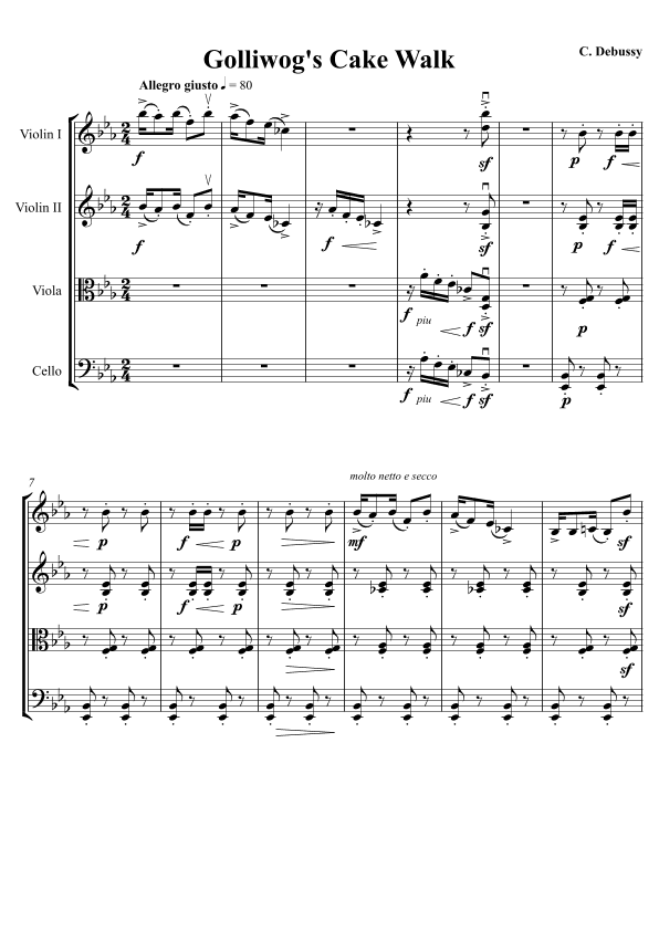 Golliwog's Cake-Walk (arr. Jonas Tankevicius)