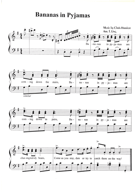 Bananas in Pyjamas (arr. Thomas Ling)