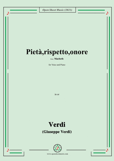 Verdi-Pietà,rispetto,onore,from Macbeth,for Voice and Piano (arr. Open Cloud)