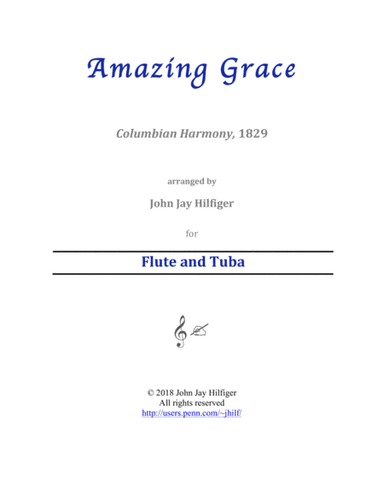 Amazing Grace for Flute and Tuba (arr. John Jay Hilfiger)