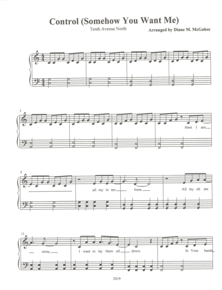 Control (somehow You Want Me) (arr. Diane M. McGahee)