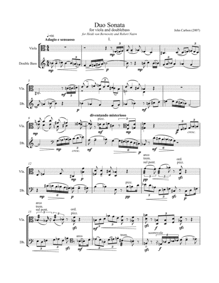 Duo Sonata for viola and doublebass