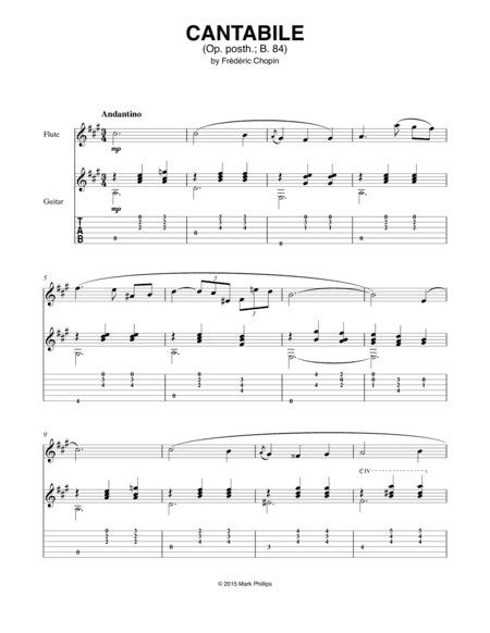 Cantabile in B-flat Major (Op. posth.; B. 84) (arr. Mark Phillips)