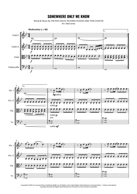 Somewhere Only We Know (arr. Aled Jones)