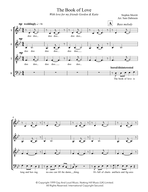 The Book Of Love (arr. Sam Dabrusin)