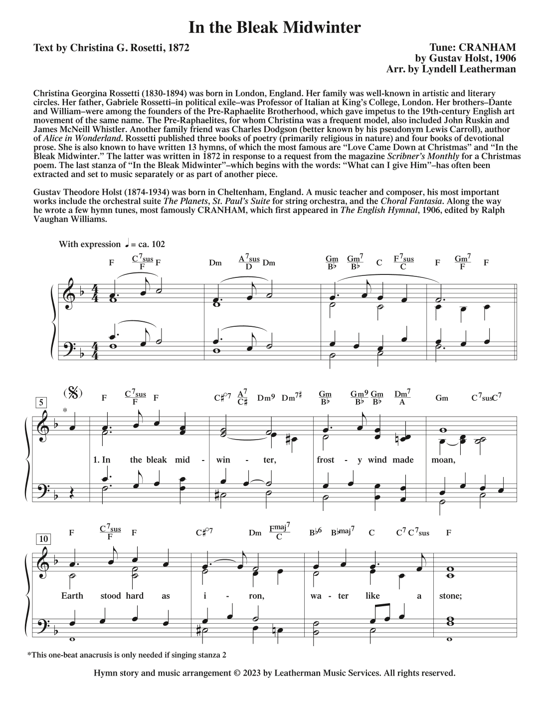 In the Bleak Midwinter (arr. Lyndell Leatherman)