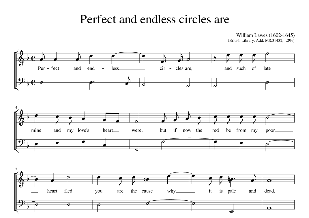 Perfect and endless circles are (arr. Early Music Scores)