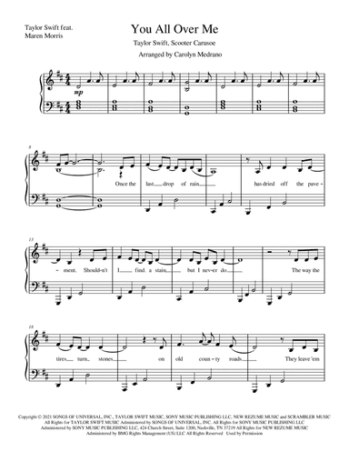 You All Over Me (arr. Carolyn Medrano)