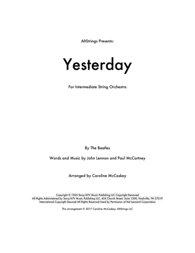 Yesterday (arr. Caroline McCaskey)