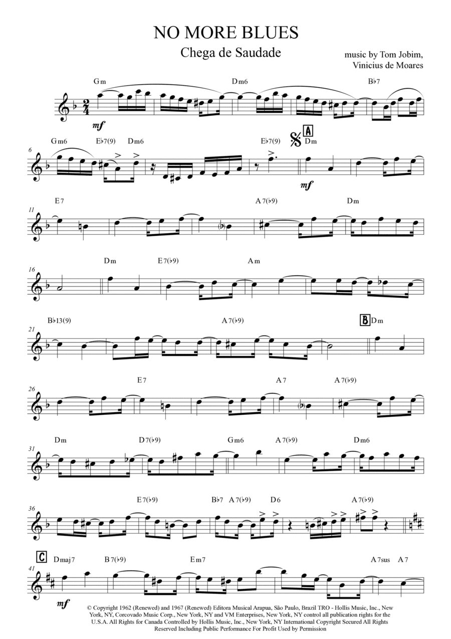 Chega De Saudade (no More Blues) (arr. Anderson Quevedo)