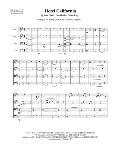 Hotel California (arr. Michael Avagliano)