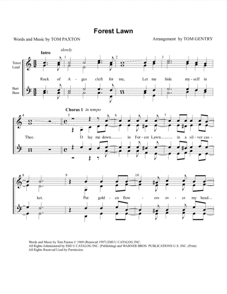Forest Lawn (arr. Tom Gentry)