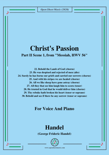 Handel-Messiah,HWV 56,Part II,Scene 1,for Voice and Piano (arr. MSM)