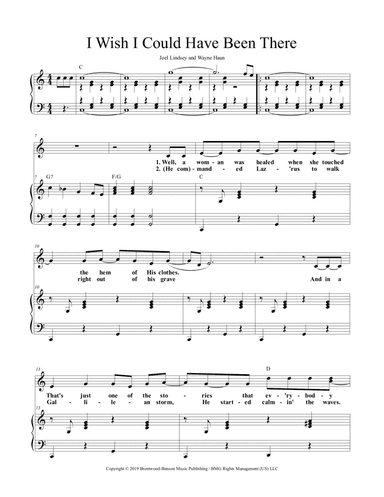 I Wish I Could Have Been There (arr. David Bruce Murray)