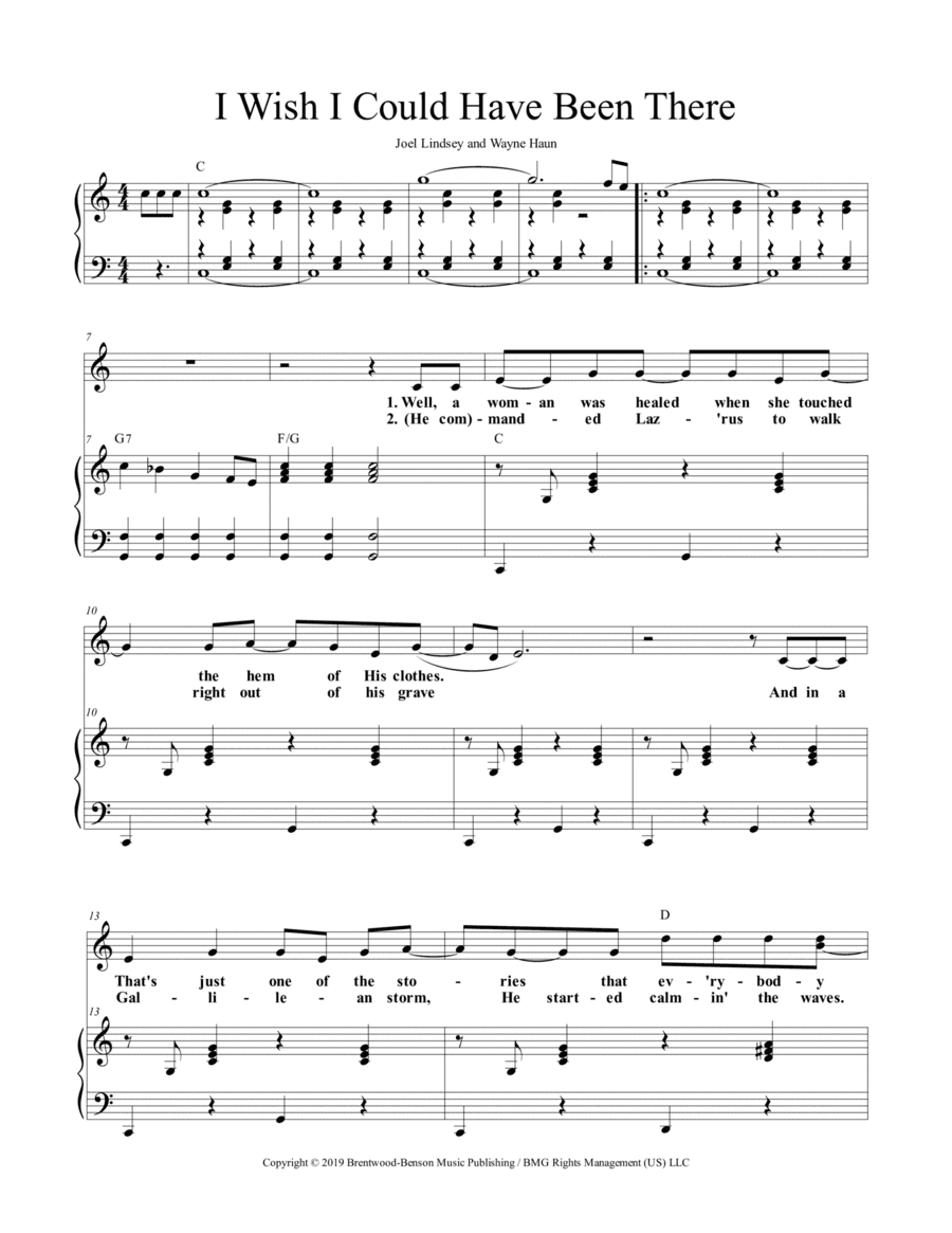 I Wish I Could Have Been There (arr. David Bruce Murray)