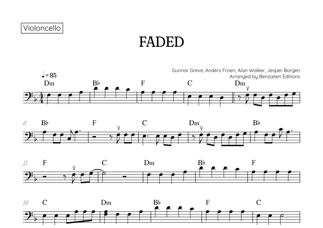 Faded (arr. Benzaiten Editions)