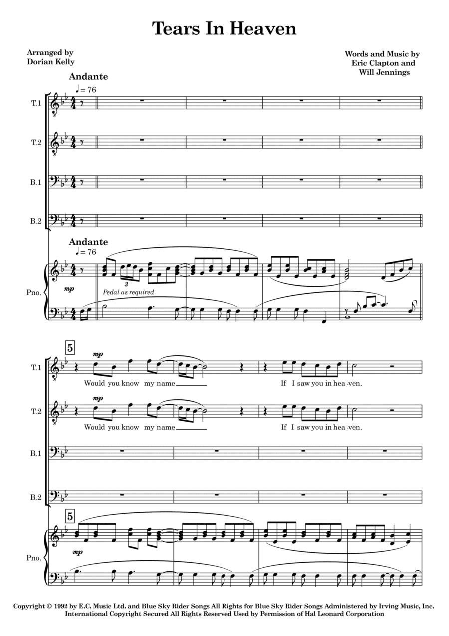 Tears In Heaven (arr. Dorian Kelly)