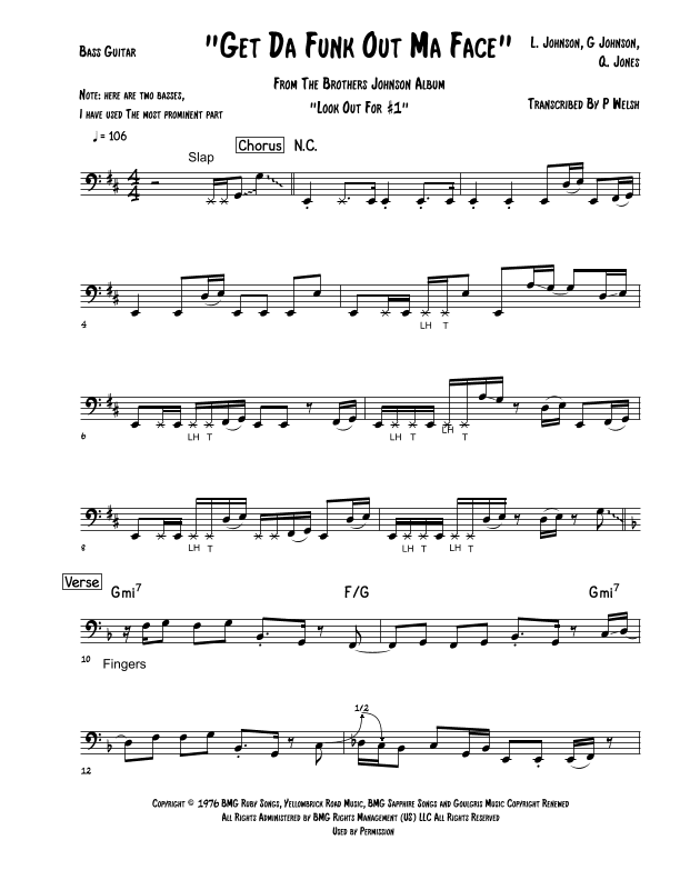 Get Da Funk Out Ma Face (arr. Accubass)