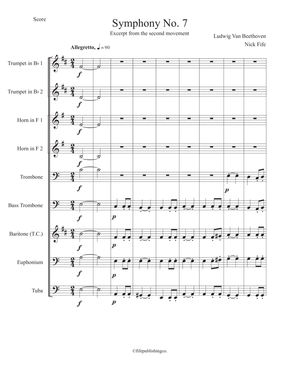 Excerpt from Beethoven's Seventh Symphony (arr. Nick Fife)