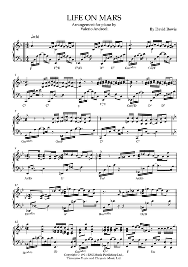 Life On Mars (arr. Valerio Andreoli)