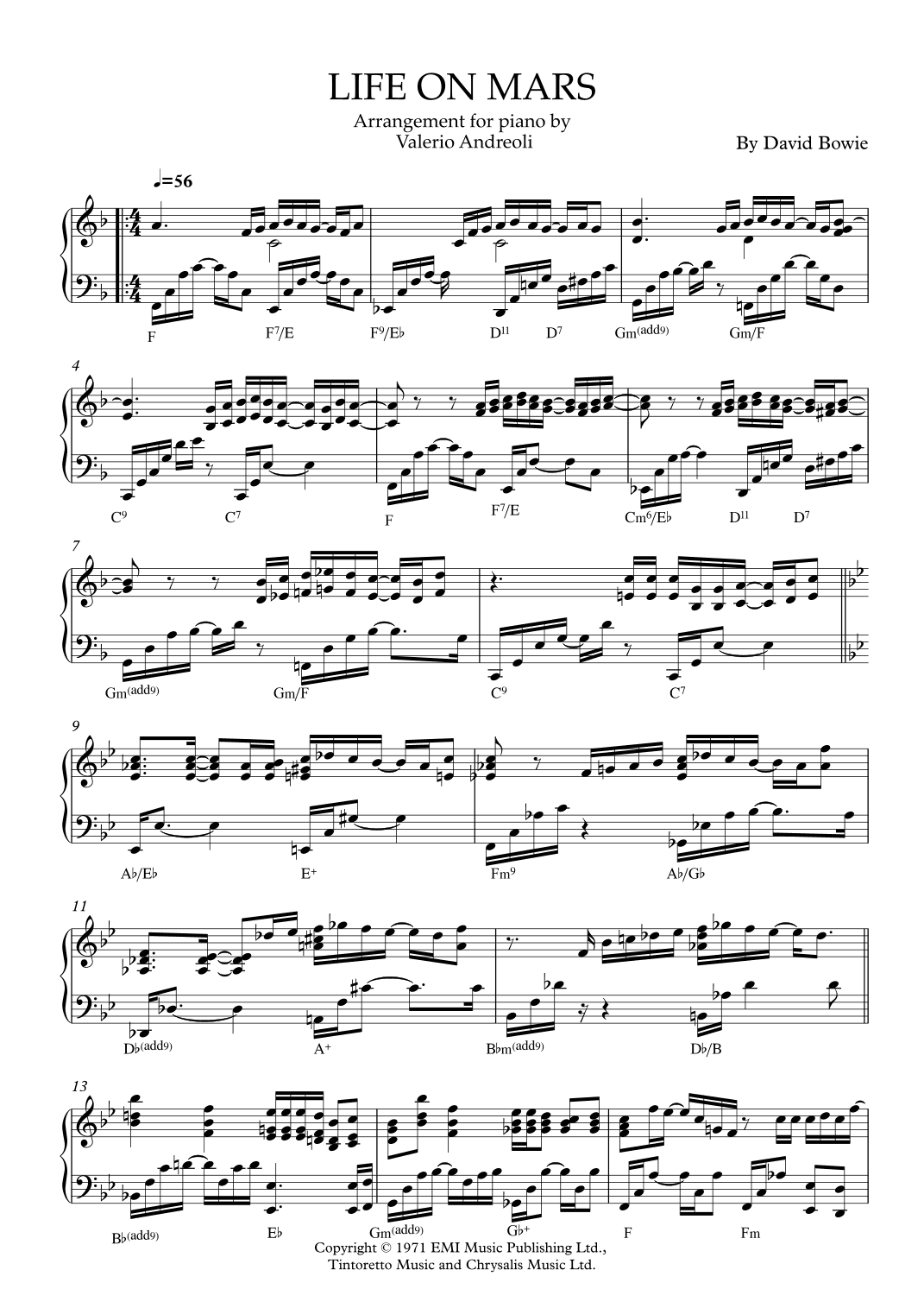 Life On Mars (arr. Valerio Andreoli)