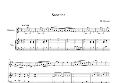 Sonatina (In C Major) - Muzio Clementi (Trumpet + Piano) (arr. Digital Book Music)