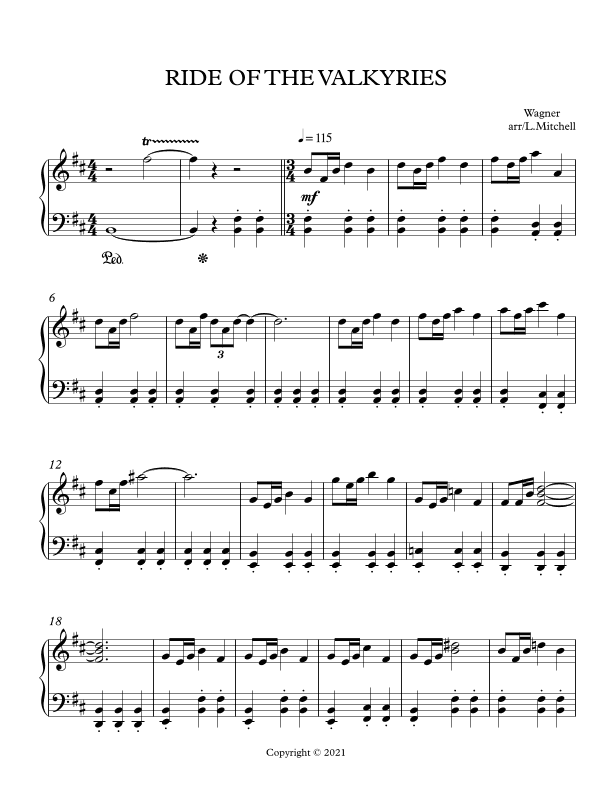 RIDE OF THE VALKYRIES (arr. Lee Mitchell)