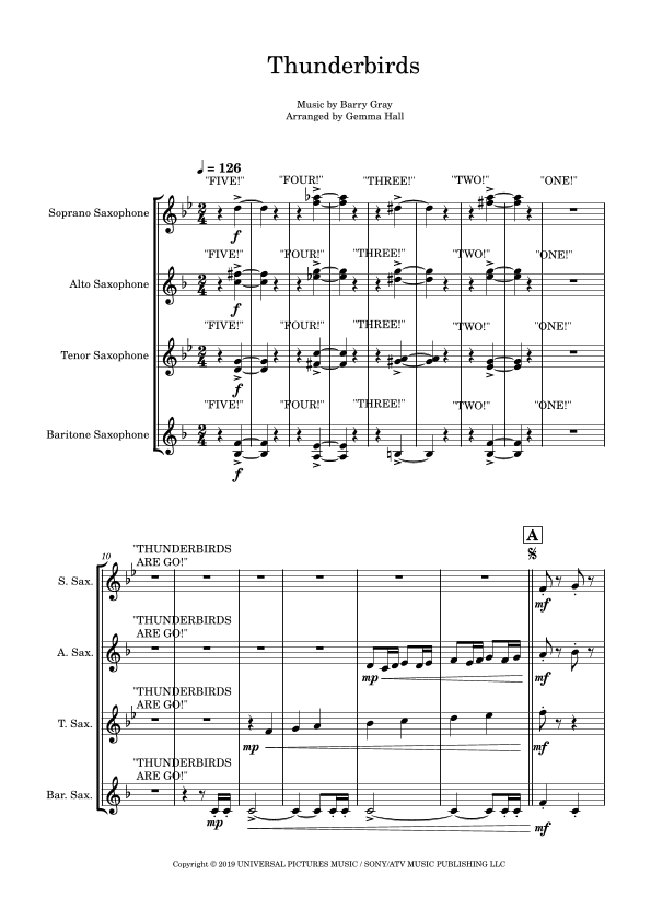 Thunderbirds (arr. Gemma Hall)