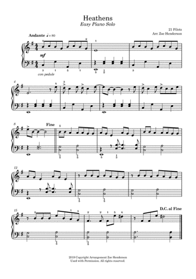 Heathens (arr. Zoe Henderson)