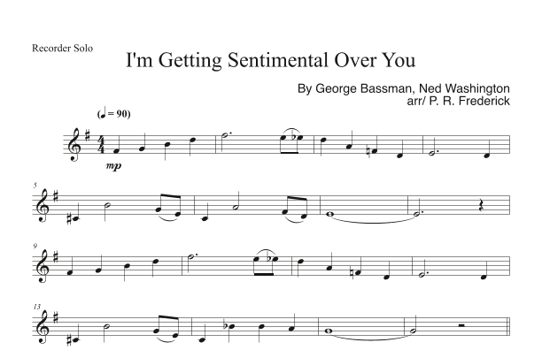 I'm Getting Sentimental Over You (arr. P. R. Frederick)