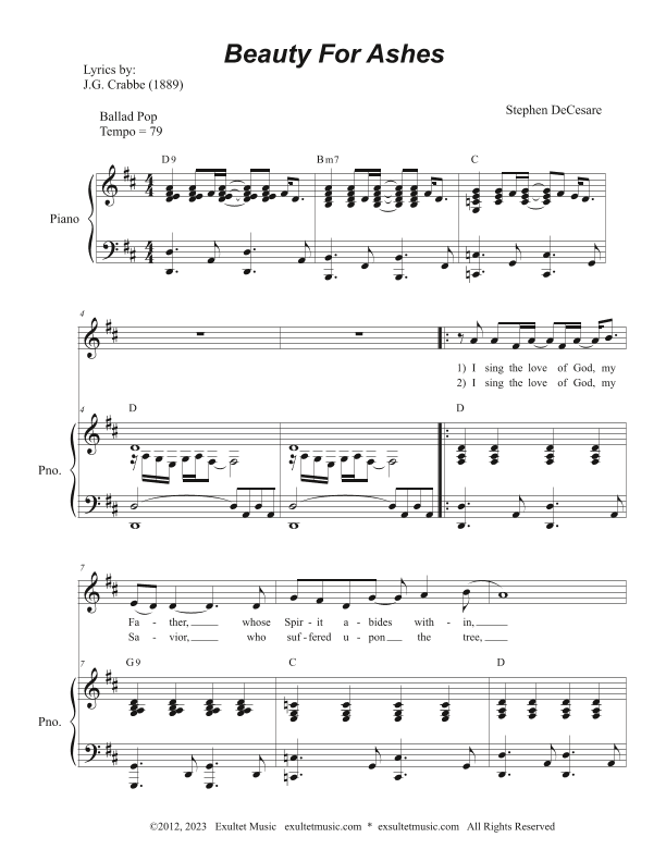 Beauty For Ashes (Vocal solo - High Key)