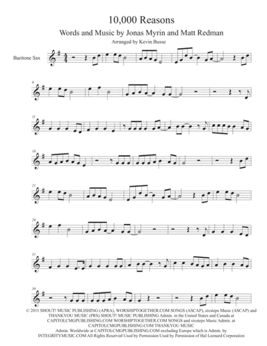 10,000 Reasons (Bless The Lord) (arr. Kevin Busse)