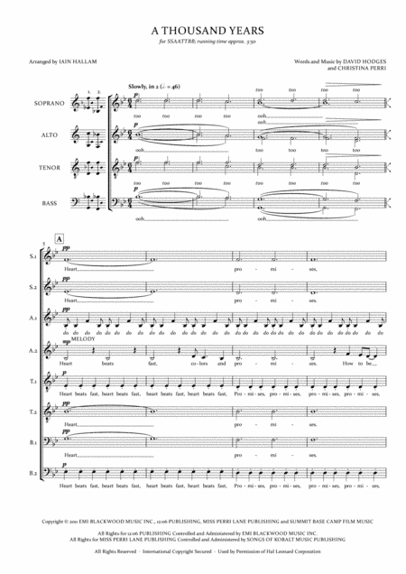 A Thousand Years (arr. Iain Hallam)
