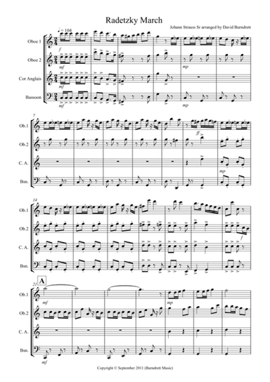 Radetzky March for Double Reed Quartet (arr. David Burndrett)