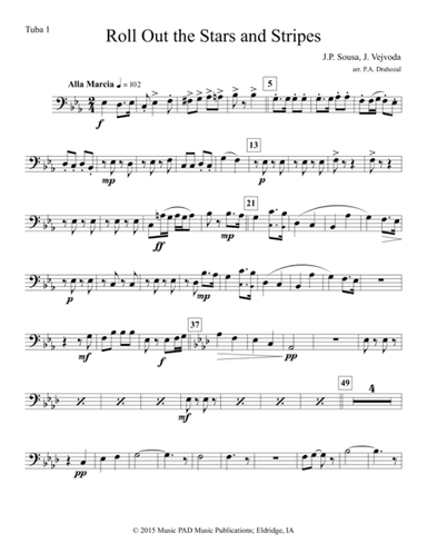 Roll Out the Stars and Stripes (Tuba Quartet) (arr. Peter A. Drahozal)