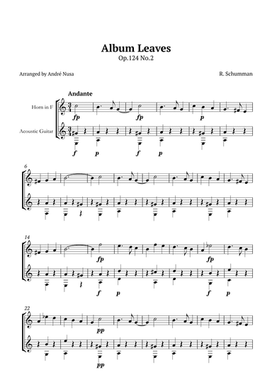 Album Leaves Op.124 No.2 (arr. André Nusa)