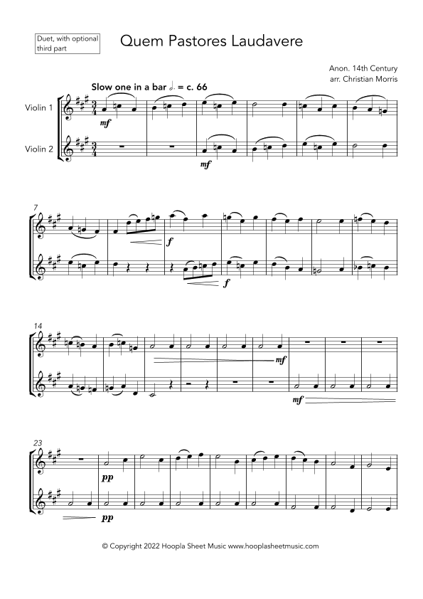 Quem Pastores Laudavere (arr. Christian Morris)
