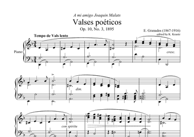 Valses poeticos Op. 10, No. 3 for piano solo (arr. K. Krantz)