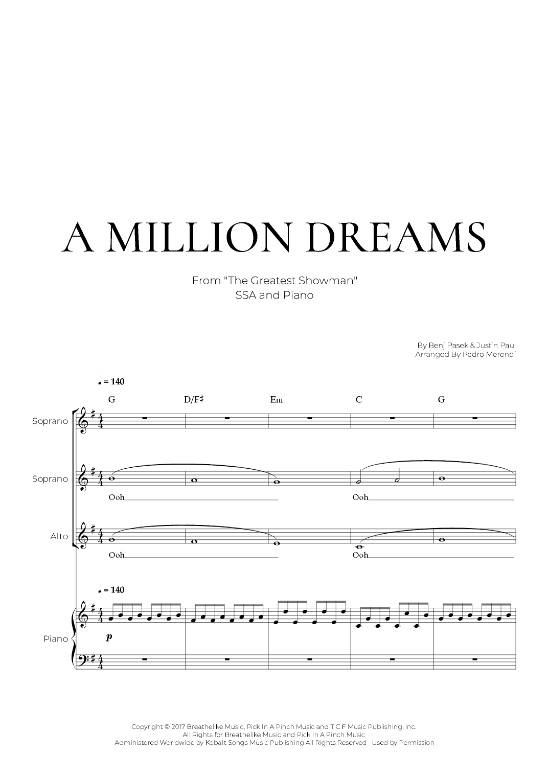 A Million Dreams (arr. Pedro Merendi)