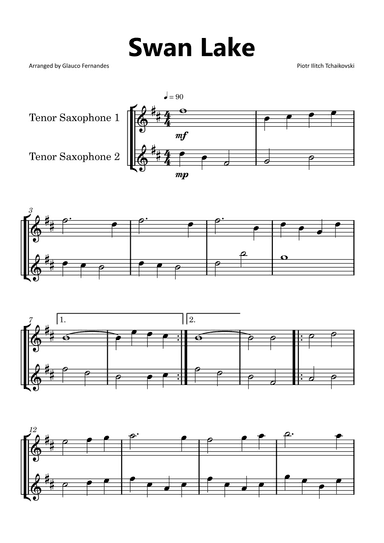 Swan Lake - Tenor Saxophone Duet (arr. Glauco Fernandes)